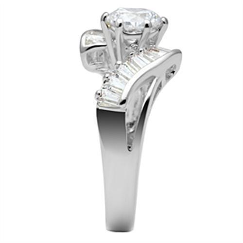 Silver 925 Sterling Silver Ring with AAA Grade CZ  in Clear