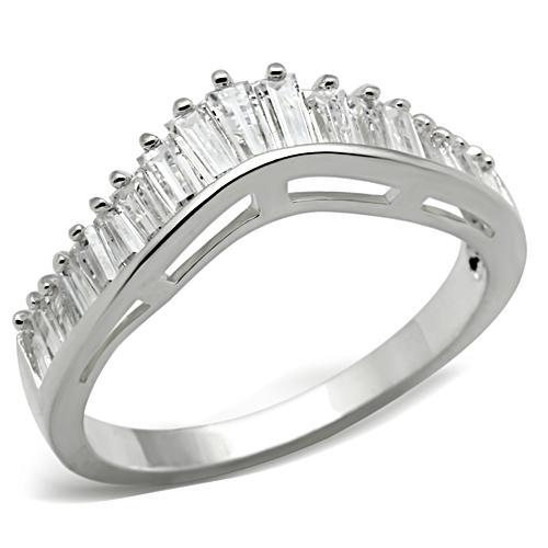 Silver 925 Sterling Silver Ring with AAA Grade CZ  in Clear
