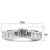 Silver 925 Sterling Silver Ring with AAA Grade CZ  in Clear