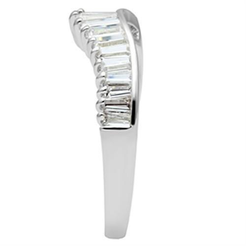 Silver 925 Sterling Silver Ring with AAA Grade CZ  in Clear
