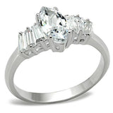 Silver 925 Sterling Silver Ring with AAA Grade CZ  in Clear
