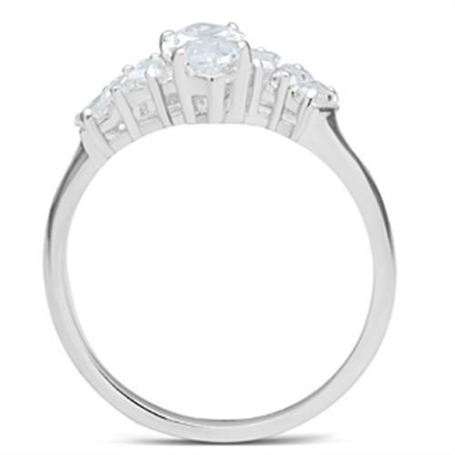 Silver 925 Sterling Silver Ring with AAA Grade CZ  in Clear