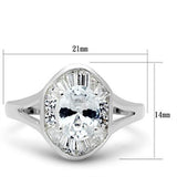 Silver 925 Sterling Silver Ring with AAA Grade CZ  in Clear