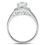 Silver 925 Sterling Silver Ring with AAA Grade CZ  in Clear
