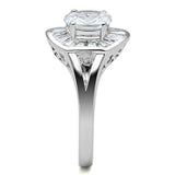 Silver 925 Sterling Silver Ring with AAA Grade CZ  in Clear