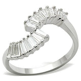 Silver 925 Sterling Silver Ring with AAA Grade CZ  in Clear