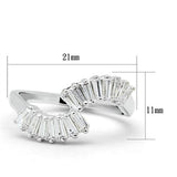 Silver 925 Sterling Silver Ring with AAA Grade CZ  in Clear