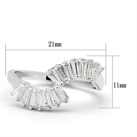 Silver 925 Sterling Silver Ring with AAA Grade CZ  in Clear