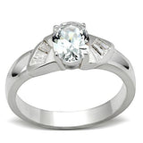 Silver 925 Sterling Silver Ring with AAA Grade CZ  in Clear