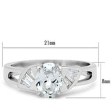 Silver 925 Sterling Silver Ring with AAA Grade CZ  in Clear