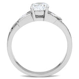 Silver 925 Sterling Silver Ring with AAA Grade CZ  in Clear