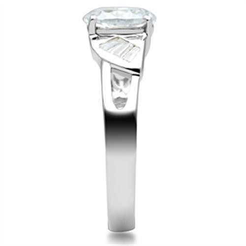 Silver 925 Sterling Silver Ring with AAA Grade CZ  in Clear