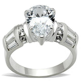 Silver 925 Sterling Silver Ring with AAA Grade CZ  in Clear