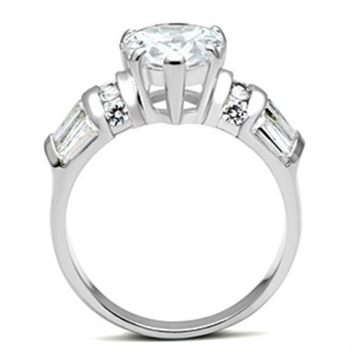 Silver 925 Sterling Silver Ring with AAA Grade CZ  in Clear