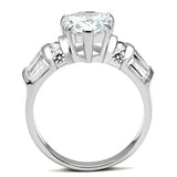 Silver 925 Sterling Silver Ring with AAA Grade CZ  in Clear
