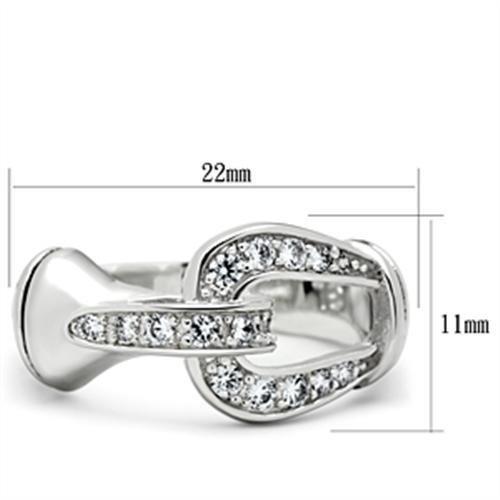 Silver 925 Sterling Silver Ring with AAA Grade CZ  in Clear
