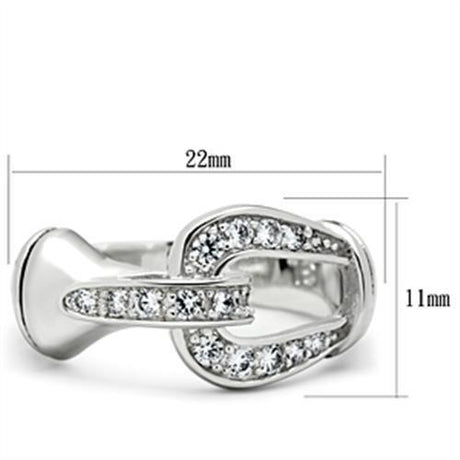 Silver 925 Sterling Silver Ring with AAA Grade CZ  in Clear