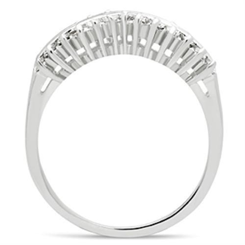 Silver 925 Sterling Silver Ring with AAA Grade CZ  in Clear