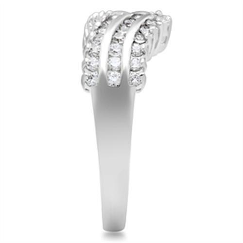 Silver 925 Sterling Silver Ring with AAA Grade CZ  in Clear
