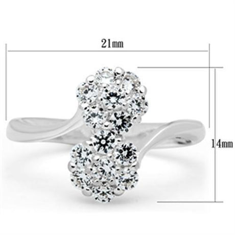 Silver 925 Sterling Silver Ring with AAA Grade CZ  in Clear