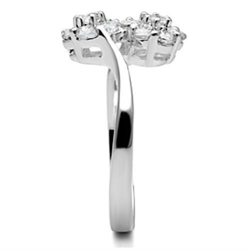 Silver 925 Sterling Silver Ring with AAA Grade CZ  in Clear