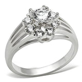 Silver 925 Sterling Silver Ring with AAA Grade CZ  in Clear