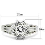 Silver 925 Sterling Silver Ring with AAA Grade CZ  in Clear