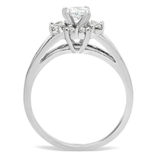 Silver 925 Sterling Silver Ring with AAA Grade CZ  in Clear