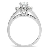 Silver 925 Sterling Silver Ring with AAA Grade CZ  in Clear