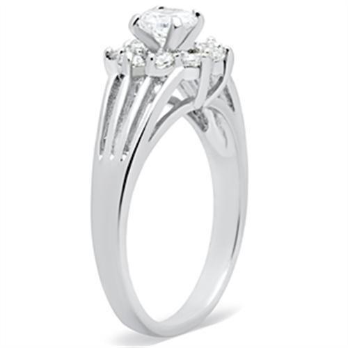 Silver 925 Sterling Silver Ring with AAA Grade CZ  in Clear