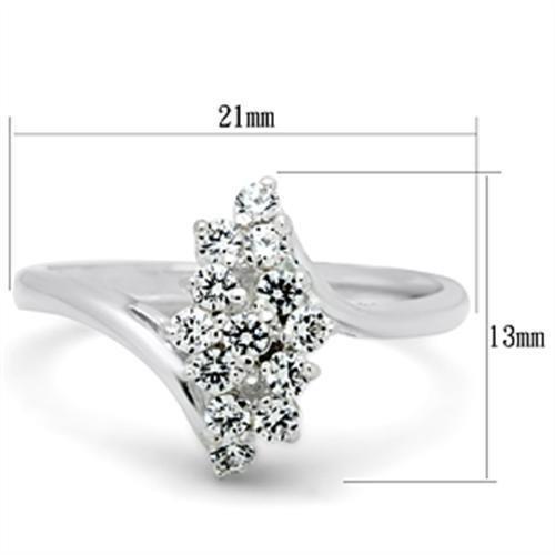 Silver 925 Sterling Silver Ring with AAA Grade CZ  in Clear