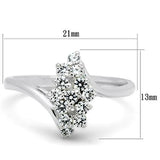 Silver 925 Sterling Silver Ring with AAA Grade CZ  in Clear