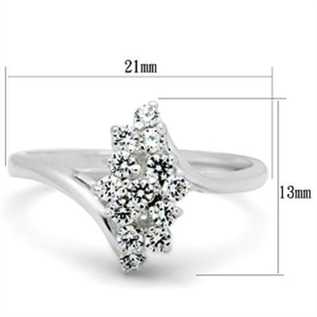 Silver 925 Sterling Silver Ring with AAA Grade CZ  in Clear