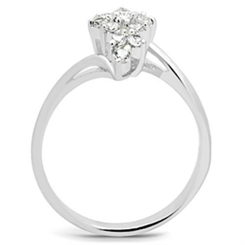 Silver 925 Sterling Silver Ring with AAA Grade CZ  in Clear