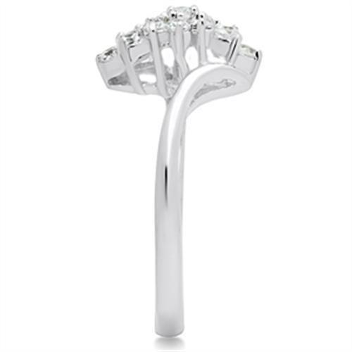 Silver 925 Sterling Silver Ring with AAA Grade CZ  in Clear