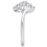 Silver 925 Sterling Silver Ring with AAA Grade CZ  in Clear