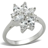 Silver 925 Sterling Silver Ring with AAA Grade CZ  in Clear