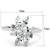 Silver 925 Sterling Silver Ring with AAA Grade CZ  in Clear