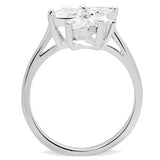 Silver 925 Sterling Silver Ring with AAA Grade CZ  in Clear