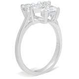 Silver 925 Sterling Silver Ring with AAA Grade CZ  in Clear