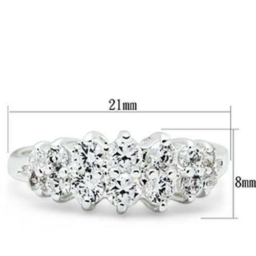 Silver 925 Sterling Silver Ring with AAA Grade CZ  in Clear