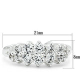 Silver 925 Sterling Silver Ring with AAA Grade CZ  in Clear