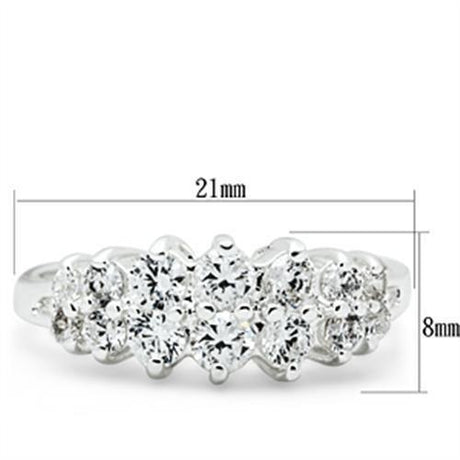Silver 925 Sterling Silver Ring with AAA Grade CZ  in Clear