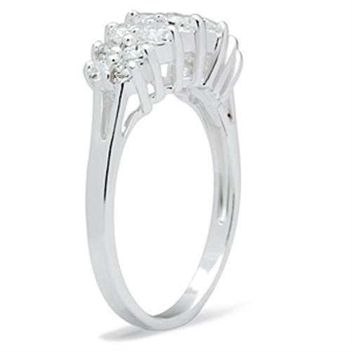 Silver 925 Sterling Silver Ring with AAA Grade CZ  in Clear