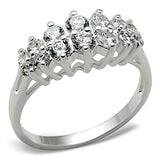Silver 925 Sterling Silver Ring with AAA Grade CZ  in Clear