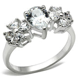 Silver 925 Sterling Silver Ring with AAA Grade CZ  in Clear