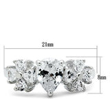 Silver 925 Sterling Silver Ring with AAA Grade CZ  in Clear