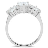 Silver 925 Sterling Silver Ring with AAA Grade CZ  in Clear
