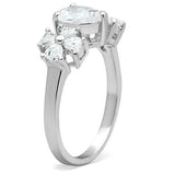 Silver 925 Sterling Silver Ring with AAA Grade CZ  in Clear