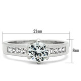 Silver 925 Sterling Silver Ring with AAA Grade CZ  in Clear